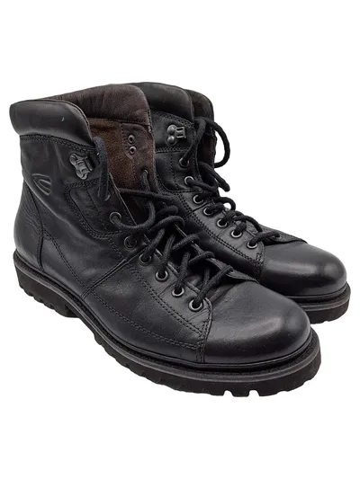 camel active Grosso Herren Leder Stiefel Schnürstiefel UK 8,5 Schwarz