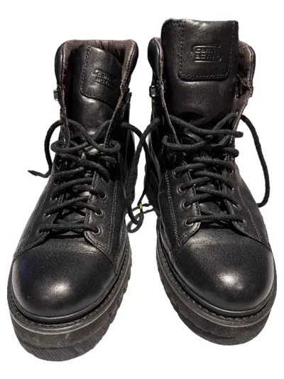 camel active Grosso Herren Leder Stiefel Schnürstiefel UK 8,5 Schwarz