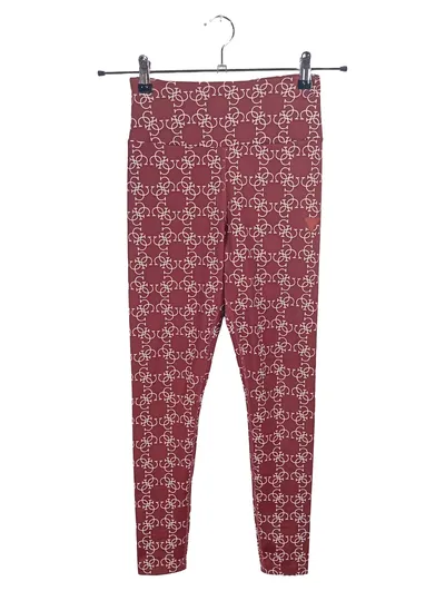 GUESS Damen Leggings Allover-Logo-Print Bordeaux Rot XS Sportlich