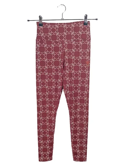 GUESS Damen Leggings Allover-Logo-Print Bordeaux Rot XS Sportlich
