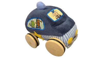 sigikid Kuscheltier Auto Holz Stoff Blau Baby Spielzeug 15 cm