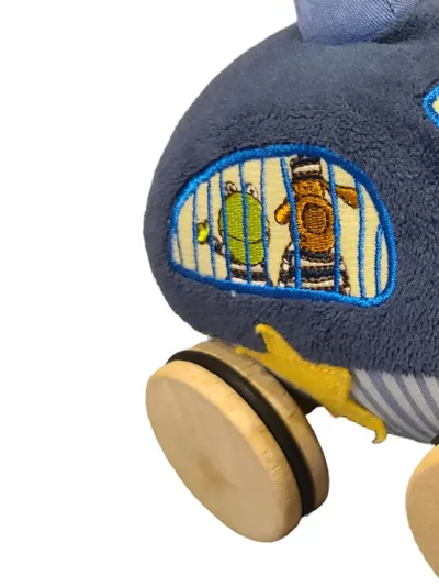 sigikid Kuscheltier Auto Holz Stoff Blau Baby Spielzeug 15 cm