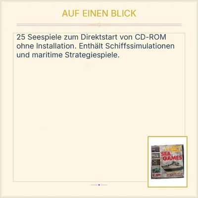 Sea Games ARI Direkt Starter Games PC CD-ROM 25 Spiele Simulation