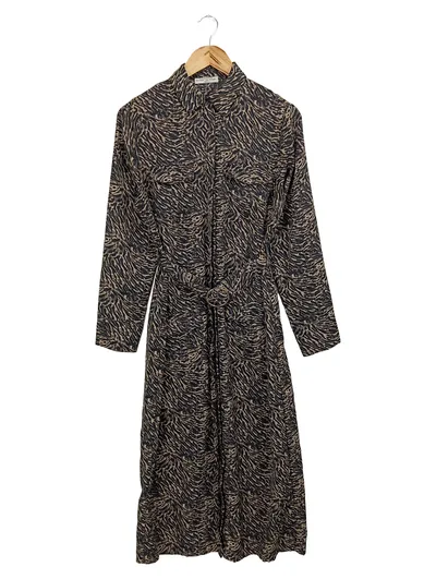 Circle of Trust Blusenkleid Damen Gr. S Tiger-Print Braun Gürtel