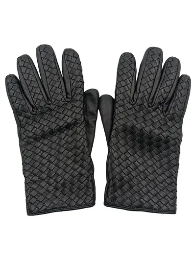 Roeckl Damen Lederhandschuhe geflochten Schwarz Gr. 7.5 Elegant