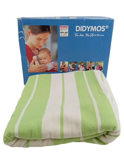 DIDYMOS Babytragetuch Standard 6 Grün Natur Gestreift 470cm Bio-Baumwolle