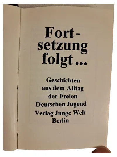 Verlag Junge Welt Kurzgeschichten Alltag FDJ Taschenbuch Deutsch