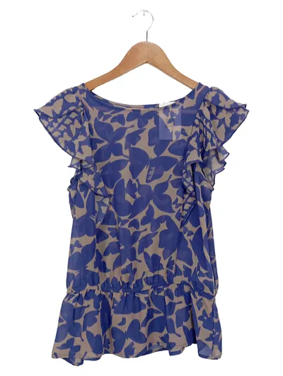 Killah Damen Bluse Gr. S Chiffon Schmetterling Rüschen Blau