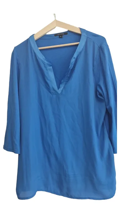 comma, Damen Bluse Gr. 40 Blau Casual 3/4-Arm