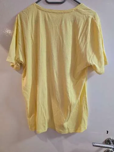 Olsen Damen T-Shirt Gr. 44 Gelb Grafik Print Kurzarm Casual