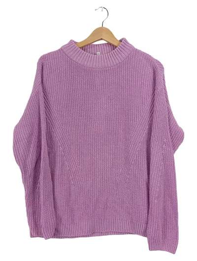 Street One Damen Strickpullover Gr. 36/S Lila Baumwolle Oversized