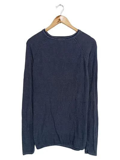 ONLY & SONS Herren Pullover Gr. M Blau Casual Baumwolle Langarm Rippstrick