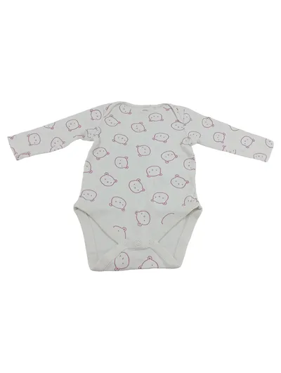 NEXT Baby Body Mädchen Gr. 74 Bärchen Muster Weiß Rosa Baumwolle