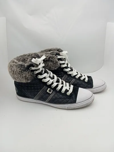 SUPERDRY Herren Sneaker high Gr. 41 Schwarz Fellfutter Gesteppt Urban
