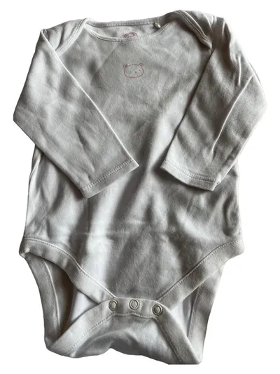 NEXT Baby Body Mädchen Bär weiß Gr. 74 Langarm Baumwolle