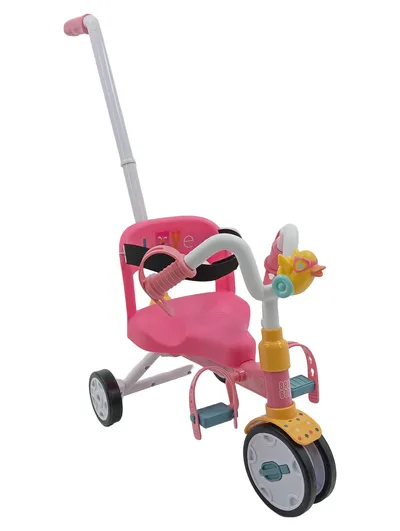 BABY born Dreirad mit Schiebestange Puppen Fahrrad Pink Kinder Spielzeug