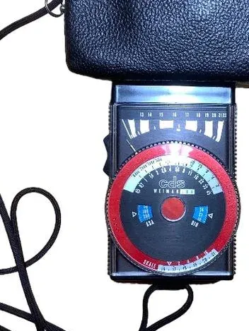 Weimarlux CDS Belichtungsmesser Vintage mit Ledertasche Schwarz