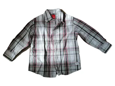 Esprit Kinder Hemd Gr. 98 Kariert Langarm Casual Mehrfarbig Baumwolle