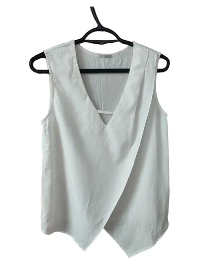 Intimissimi Damen Bluse Top Weiß Gr. 38/M Elegant Ärmellos