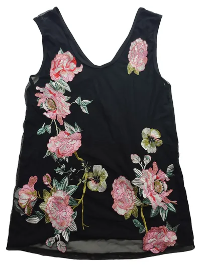Intimissimi Damen Top Shirt Schwarz S Feminin Florales Muster Modal Elasthan