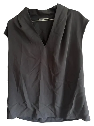 Sandwich Top Damen Gr. 40/M Grau Casual Shirt Oberteil