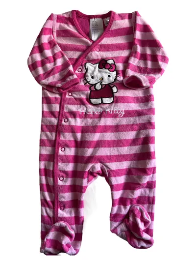 Hello Kitty Baby Body Gr. 68 Rosa Gestreift mit Tiermotiv