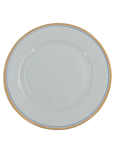 KAHLA Unterteller Porzellan Weiß Goldrand Blauer Rand Elegant