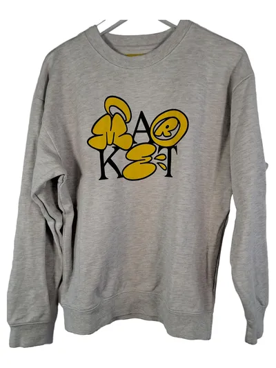 MARKET Sweatshirt Herren Gr. M Grau Logo-Print Streetwear Pullover