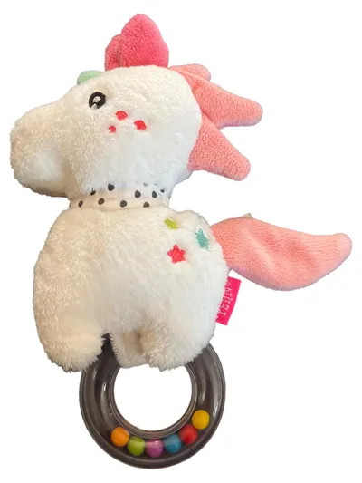 Fehn Baby Kuscheltier Rassel Einhorn Spielzeug Mehrfarbig