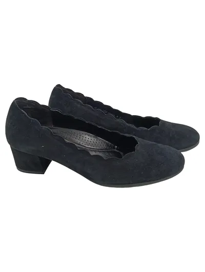 Gabor Comfort Damen Pumps Schwarz Wildleder Gr. 41 Blockabsatz