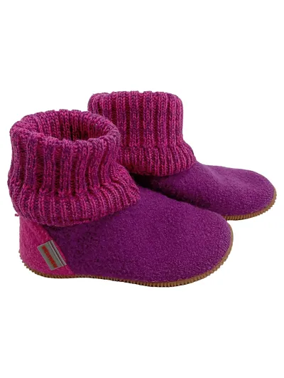 Giesswein Kinder Hausschuhe Hüttenschuhe Wolle Lila Pink Gr. 24
