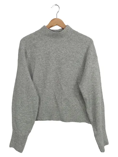 & Other Stories Damen Pullover Gr. S Grau Meliert Stehkragen Cropped