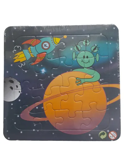 LG-Imports Steckpuzzle Alien Rakete Weltall Mehrfarbig Farbenfroh Kinder Puzzle