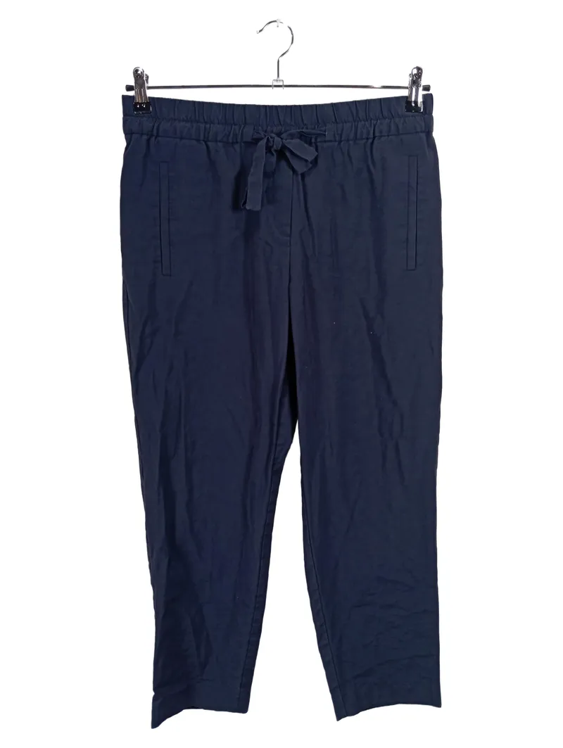 Comma Damen Stoffhose Gr. W29;38;M Blau Uni Schleife Viskose L26 1