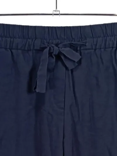 Comma Damen Stoffhose Gr. W29;38;M Blau Uni Schleife Viskose L26