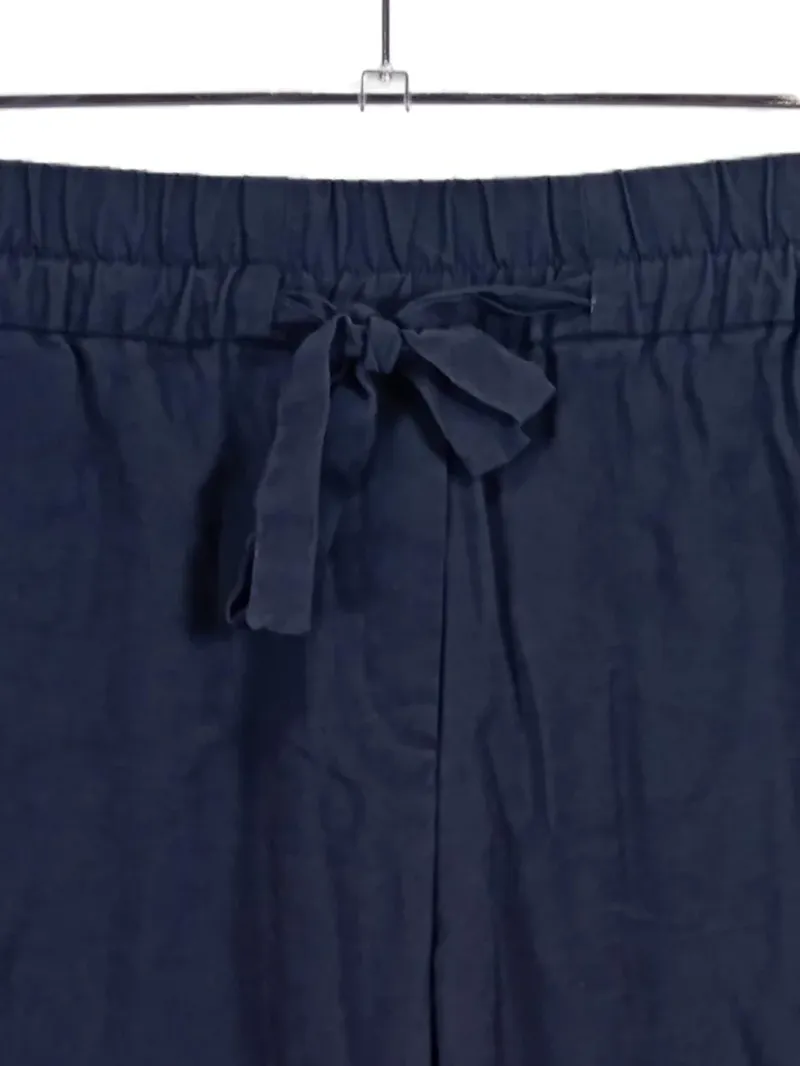Comma Damen Stoffhose Gr. W29;38;M Blau Uni Schleife Viskose L26 2