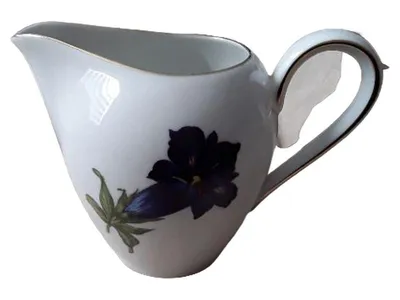Johann Seltmann Vohenstrauß Milchkännchen Porzellan Blumen Klassisch Weiß 8cm