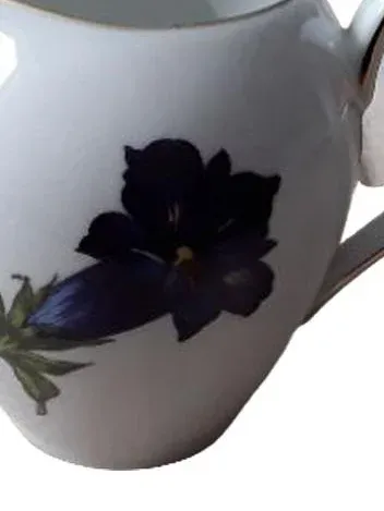 Johann Seltmann Vohenstrauß Milchkännchen Porzellan Blumen Klassisch Weiß 8cm