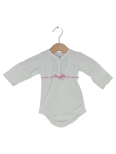MEXX Baby Body Mädchen Gr. 68 Langarm Weiß Schleife Stickerei