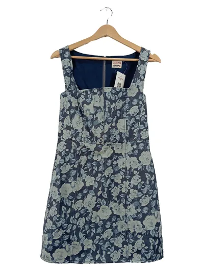 GUESS Damen Trägerkleid Blumenmuster Blau Gr. S/36 Vintage Floral