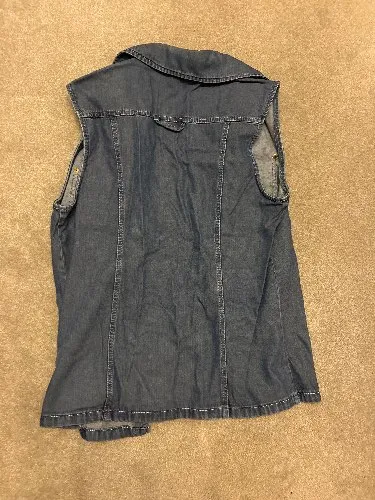 TAIFUN Damen Jeans Weste Gr. 40 Blau Denim Reißverschluss Casual