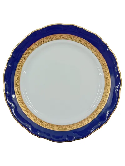 Winterling Essteller Echt Kobalt Scharffeuer Blau Goldverzierung 19 cm Porzellan