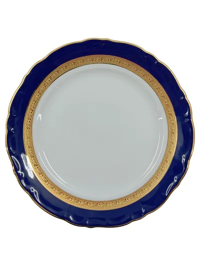 Winterling Essteller Echt Kobalt Scharffeuer Blau Gold Porzellan 19cm