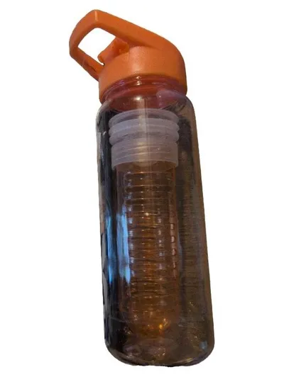 p:os Trinkflasche mit Infuser 600ml Orange Kunststoff Sport Fitness