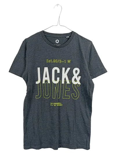 Jack & Jones Core Herren T-Shirt Logo Print Grau Gr. S