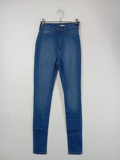 FASHION NOVA Damen Jeans Skinny Fit W24/32/XXS Blau Casual Stretch Hose