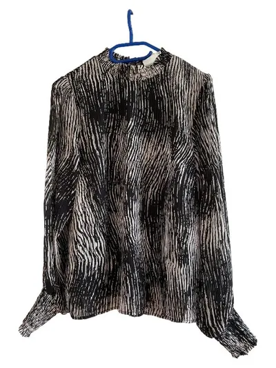Kaffe Damen Bluse Gr. 38;M Mehrfarbig Abstrakt Muster Casual