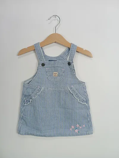 SANETTA Kinder Freizeitkleid Gr. 74 Blau Weiß gestreift Baumwolle