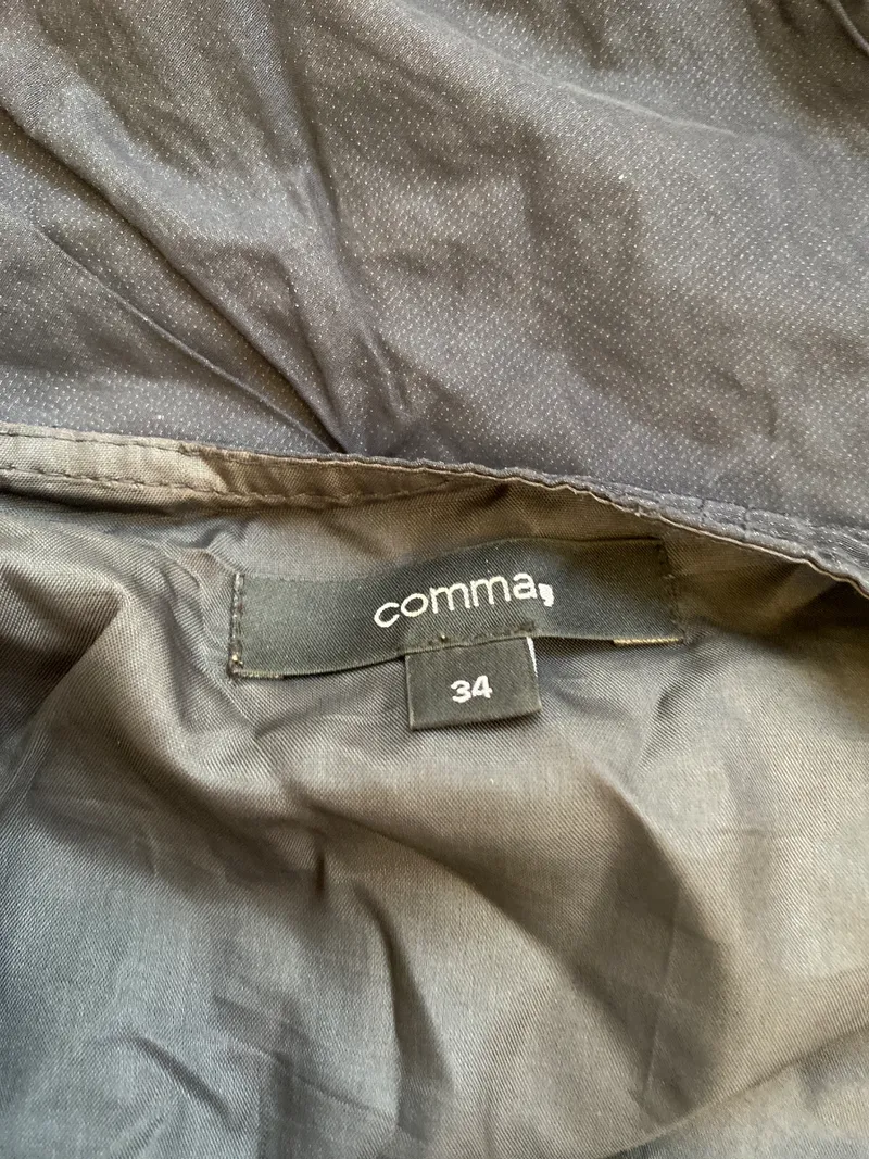Comma Damen A-Linienrock Faltenrock Gr. 34/XS Blau Baumwolle 3