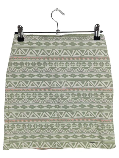 Hollister Damen Minirock Gr. S Ethno Muster Grün Baumwolle Stretch